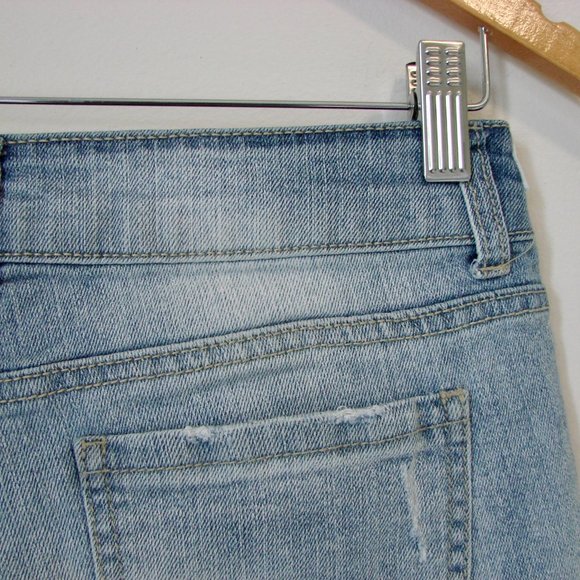 Vintage Y2K Denim Jean Shorts Micro Low Rise Stars Frayed Hem LEI Size 1 or 26 - Picture 10 of 13